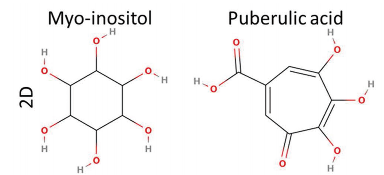 myo-inositol 与 puberulic acid 结构对比
