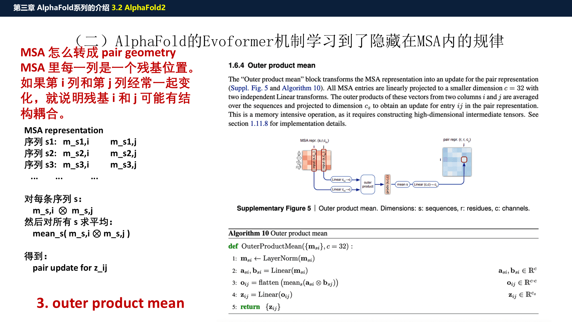 源PPT第29页：Outer Product Mean