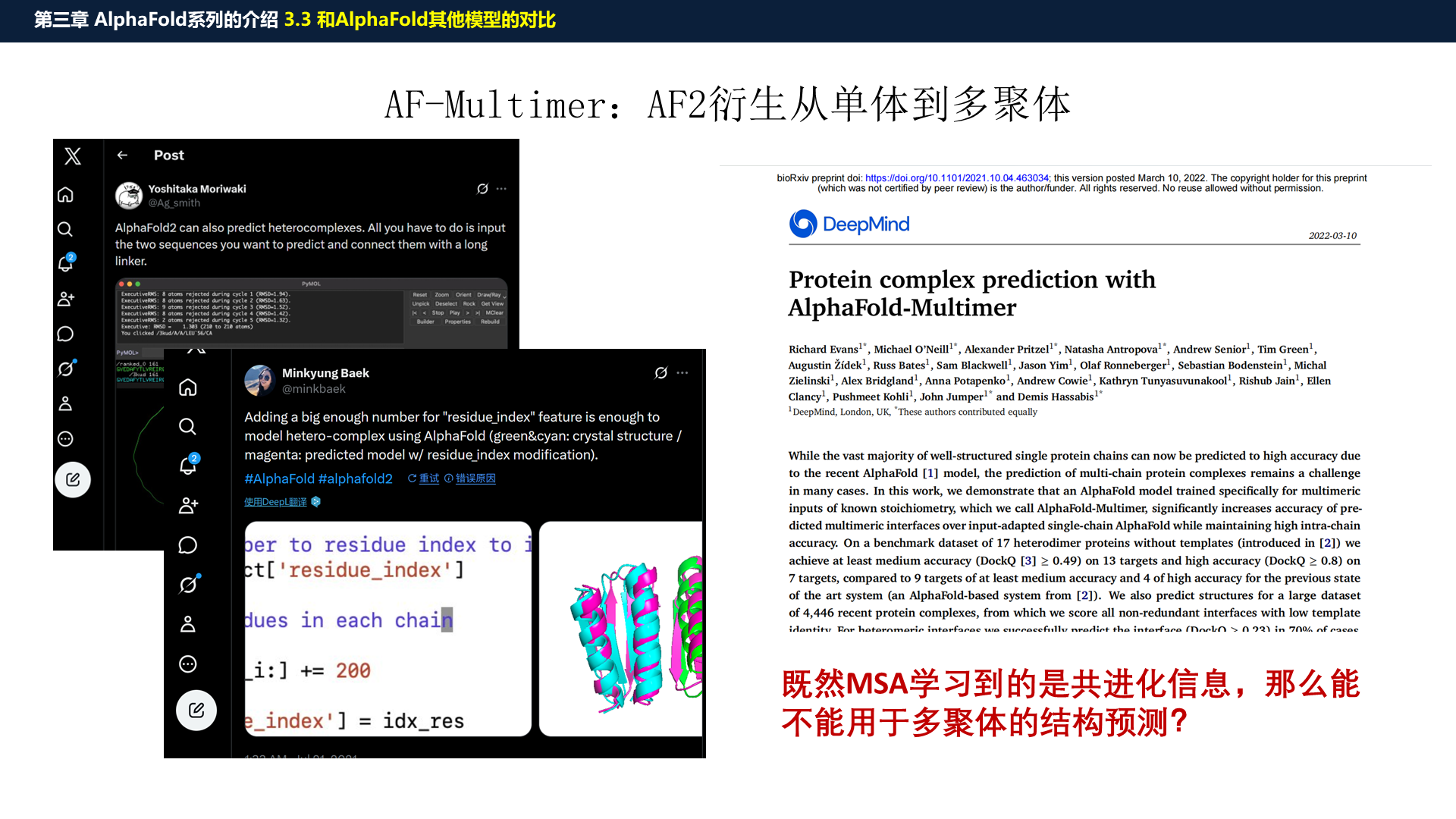源PPT第37页：AF-Multimer 单体到多聚体