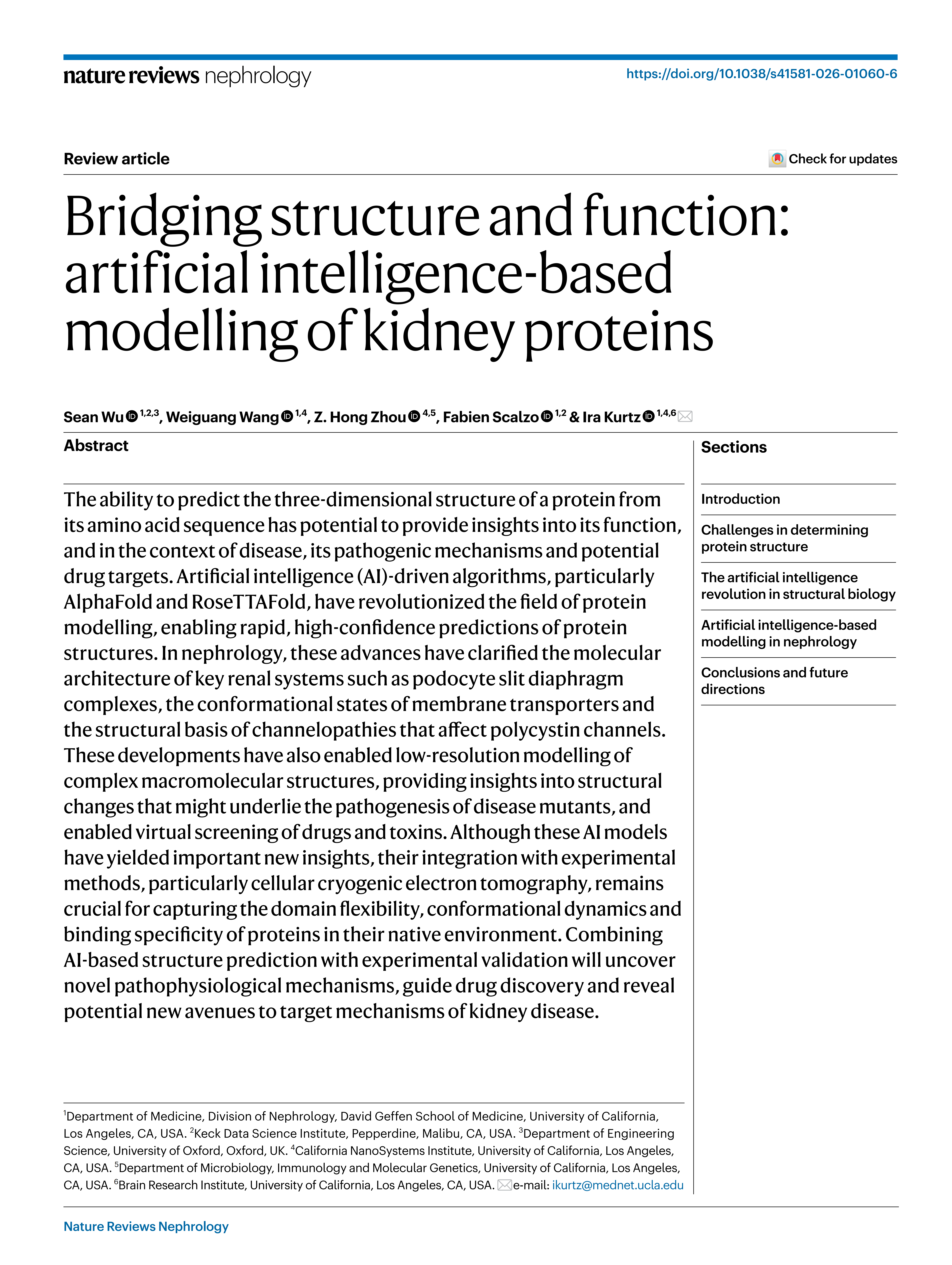 Nature Reviews Nephrology 论文首页截图